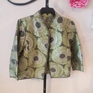 Sigrid Olsen Green and Gray Bolero Jacket